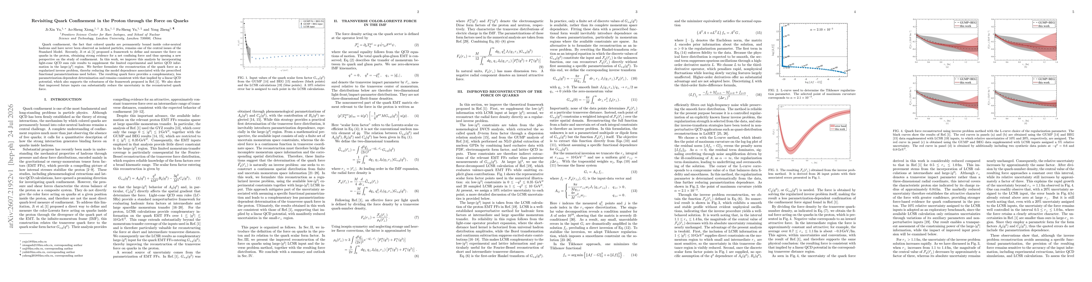 Thumbnail for Revisiting Quark Confinement in the Proton through the Force on Quarks