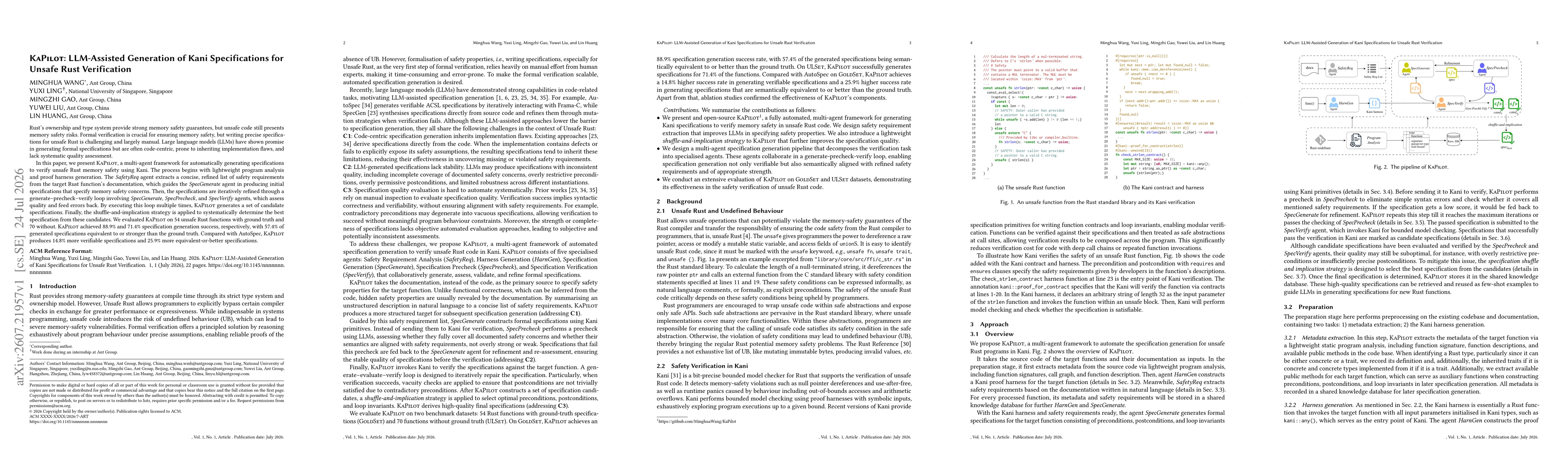 Thumbnail for KaPilot: LLM-Assisted Generation of Kani Specifications for Unsafe Rust Verification