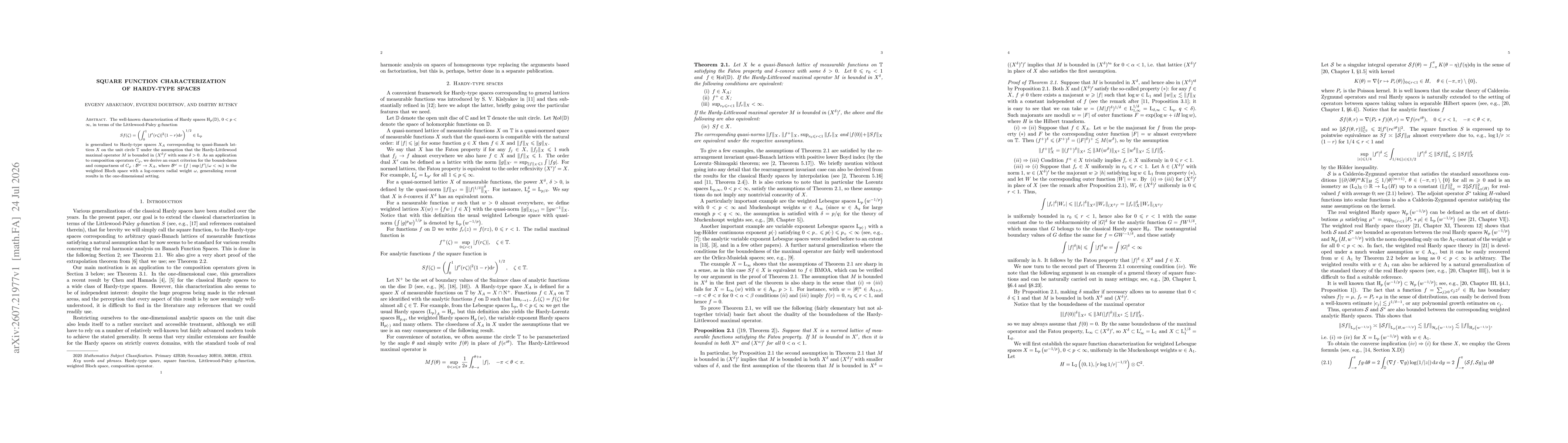 Thumbnail for Square function characterization of Hardy-type spaces