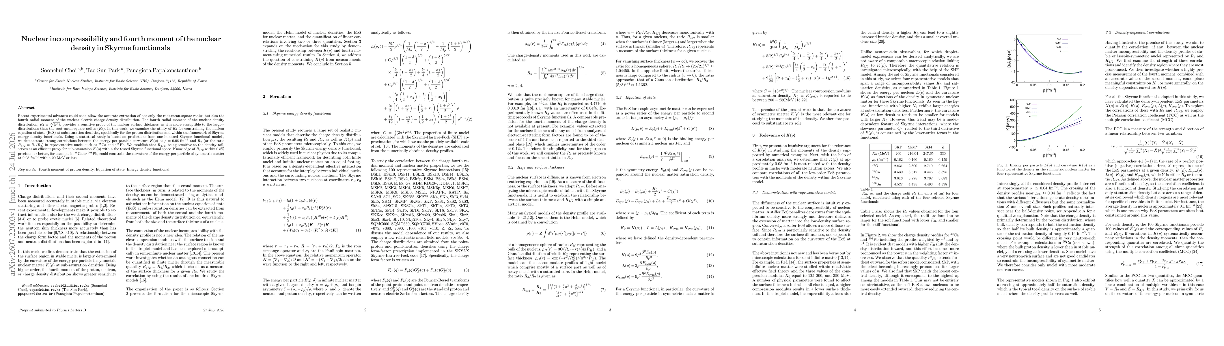Thumbnail for Nuclear incompressibility and fourth moment of the nuclear density in Skyrme functionals