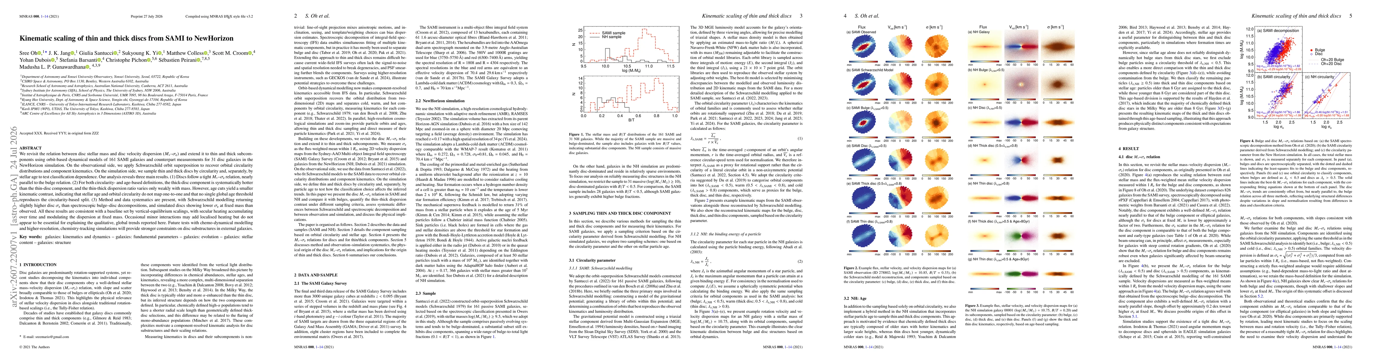 Thumbnail for Kinematic scaling of thin and thick discs from SAMI to NewHorizon
