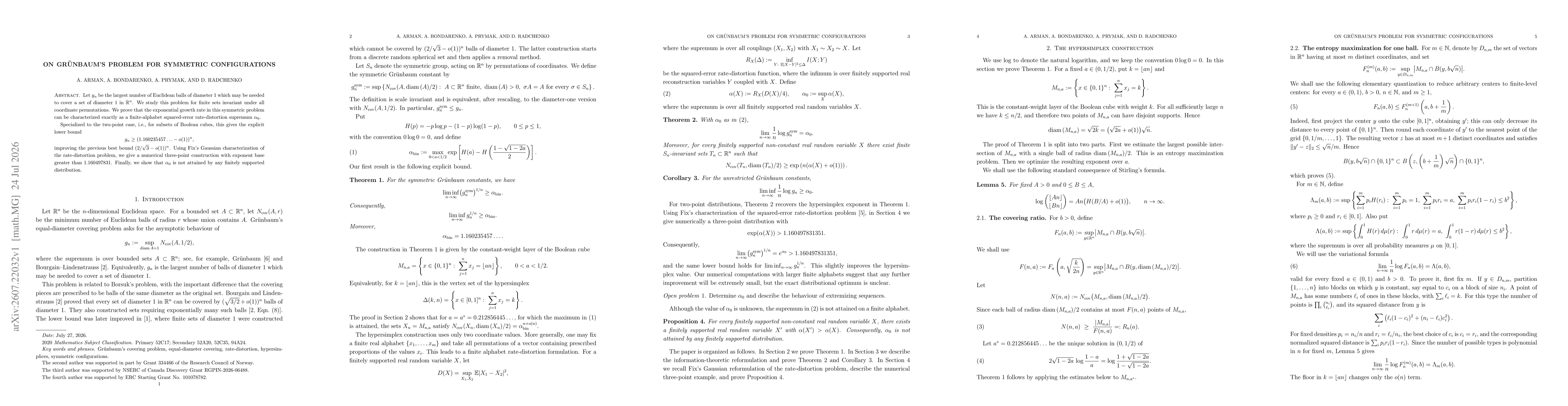 Thumbnail for On Grünbaum's problem for symmetric configurations