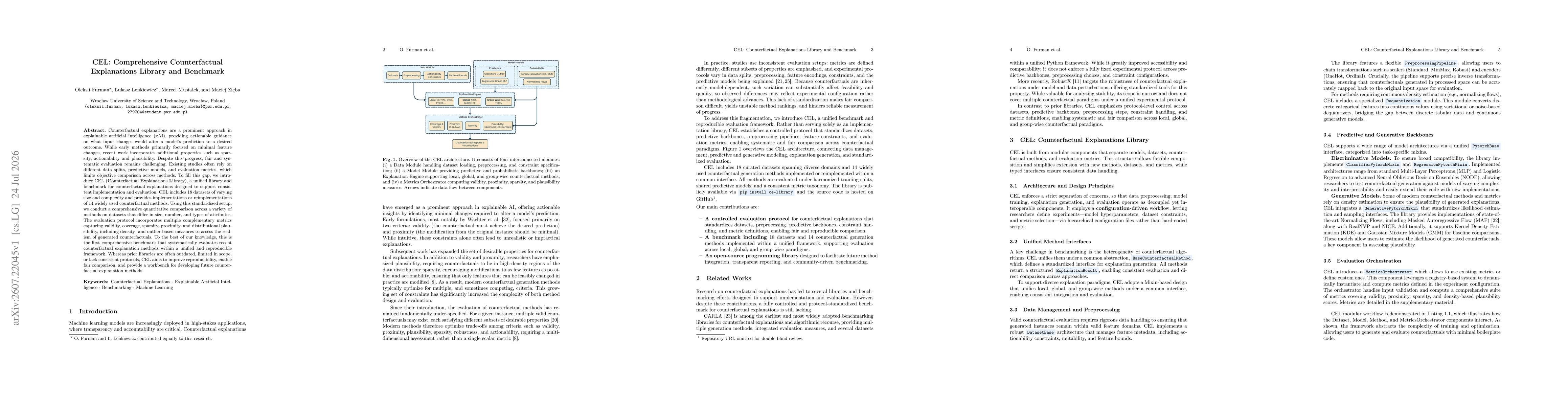 Thumbnail for CEL: Comprehensive Counterfactual Explanations Library and Benchmark