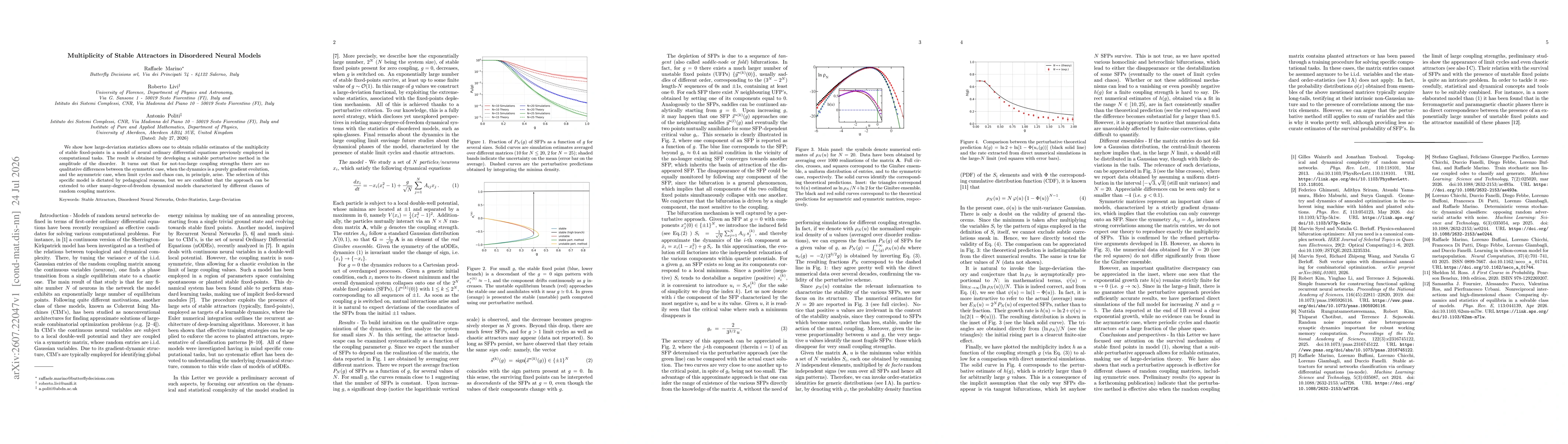Thumbnail for Multiplicity of Stable Attractors in Disordered Neural Models