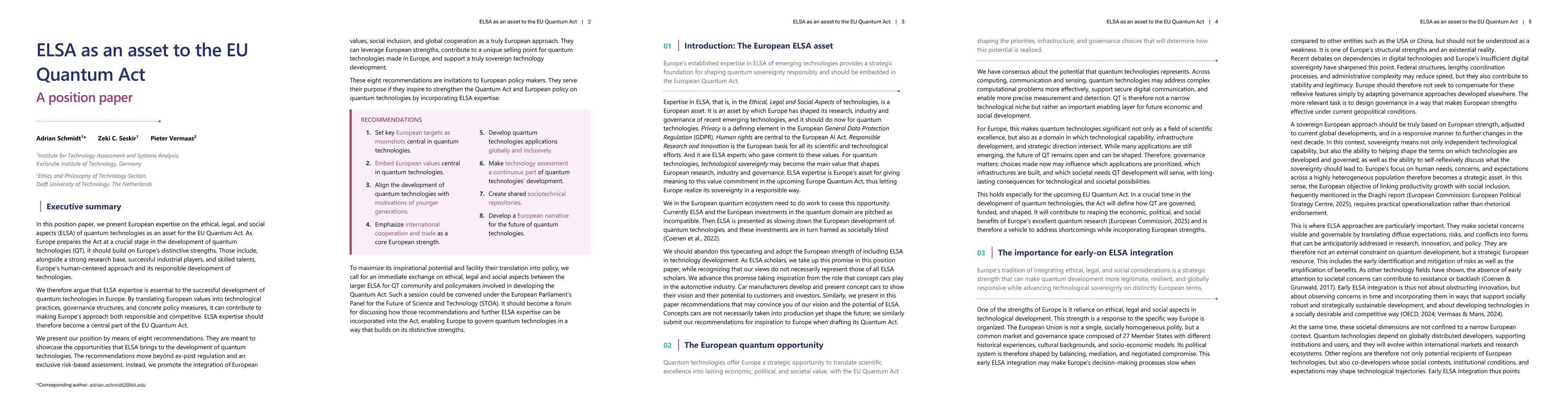 Thumbnail for ELSA as an asset to the EU Quantum Act: A position paper