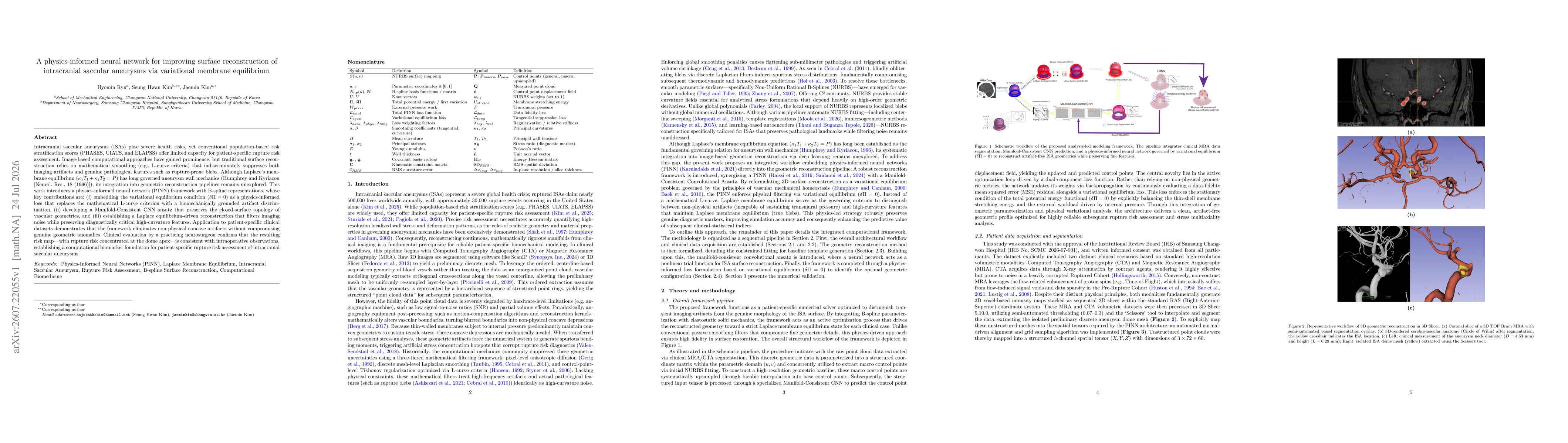 Thumbnail for A physics-informed neural network for improving surface reconstruction of intracranial saccular aneurysms via variational membrane equilibrium