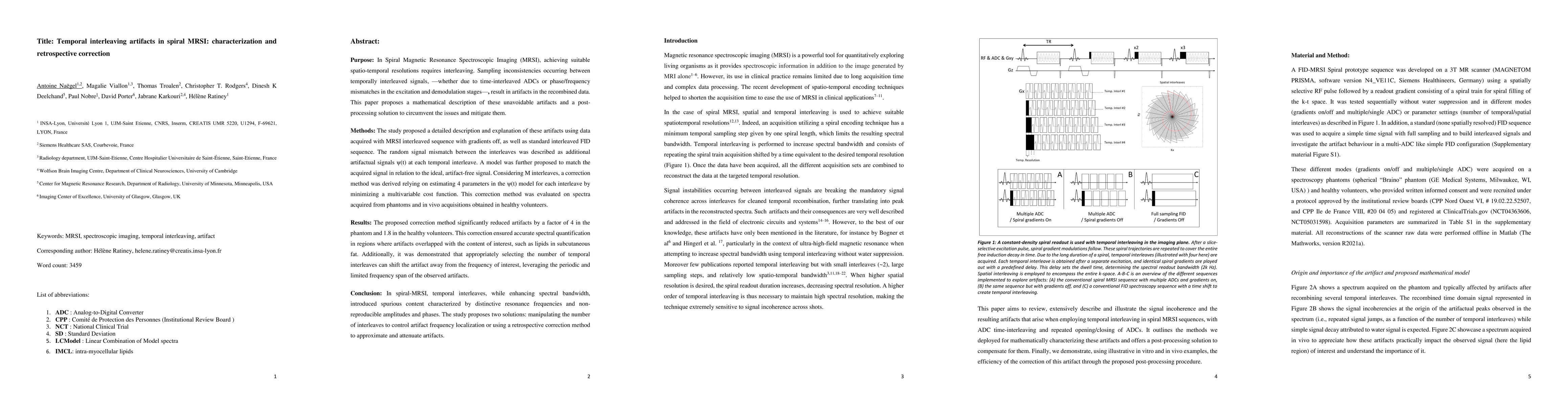 Thumbnail for Temporal interleaving artifacts in spiral MRSI: characterization and retrospective correction