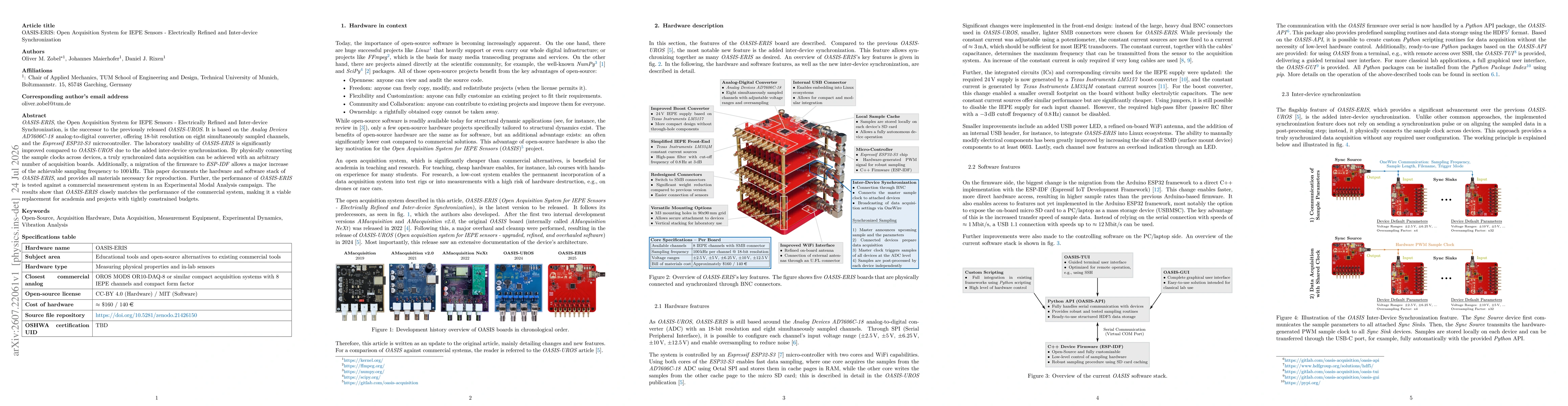 Thumbnail for OASIS-ERIS: Open Acquisition System for IEPE Sensors - Electrically Refined and Inter-device Synchronization