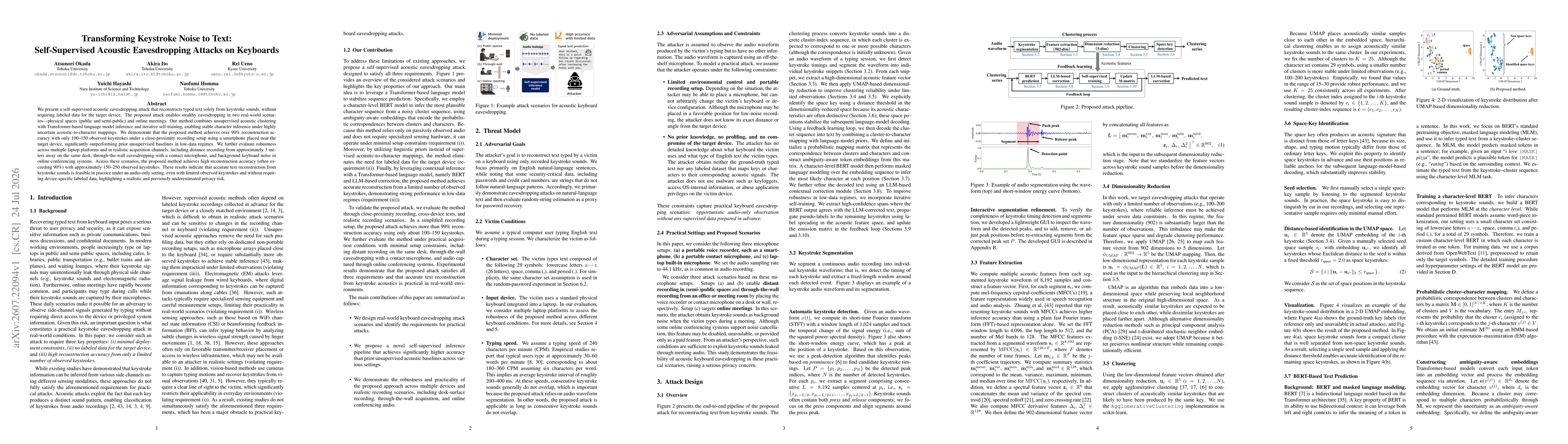 Thumbnail for Transforming Keystroke Noise to Text: Self-Supervised Acoustic Eavesdropping Attacks on Keyboards