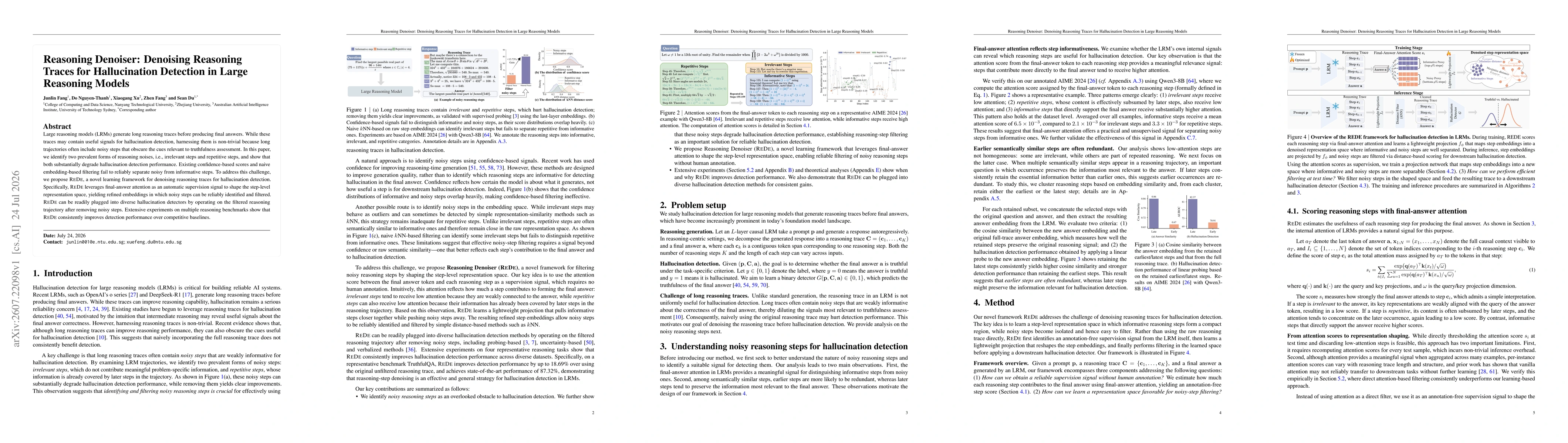 Thumbnail for Reasoning Denoiser: Denoising Reasoning Traces for Hallucination Detection in Large Reasoning Models