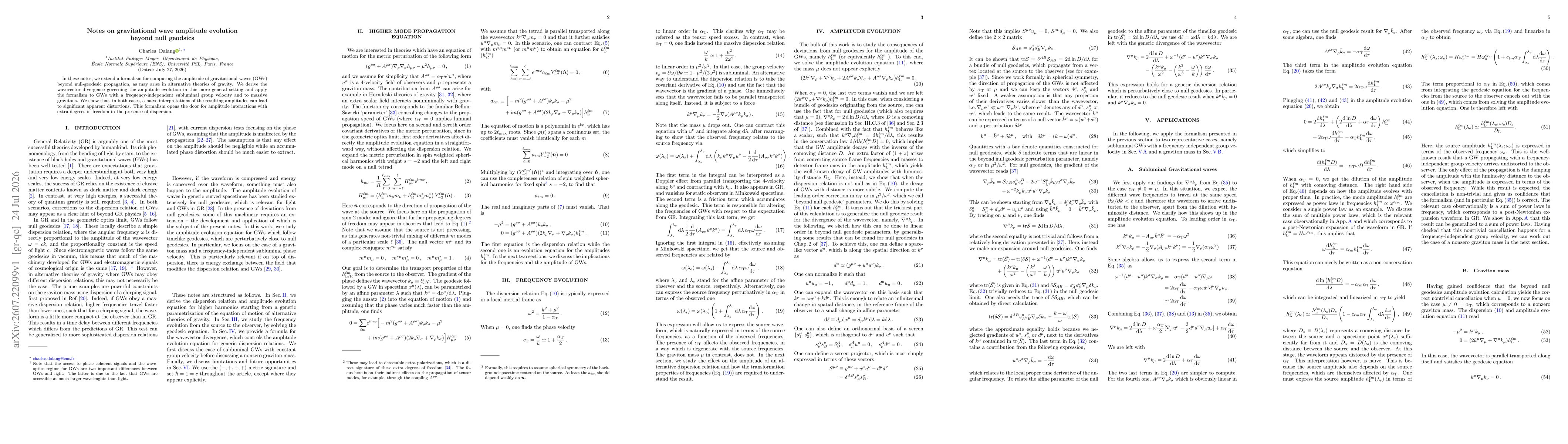 Thumbnail for Notes on gravitational wave amplitude evolution beyond null geodesics