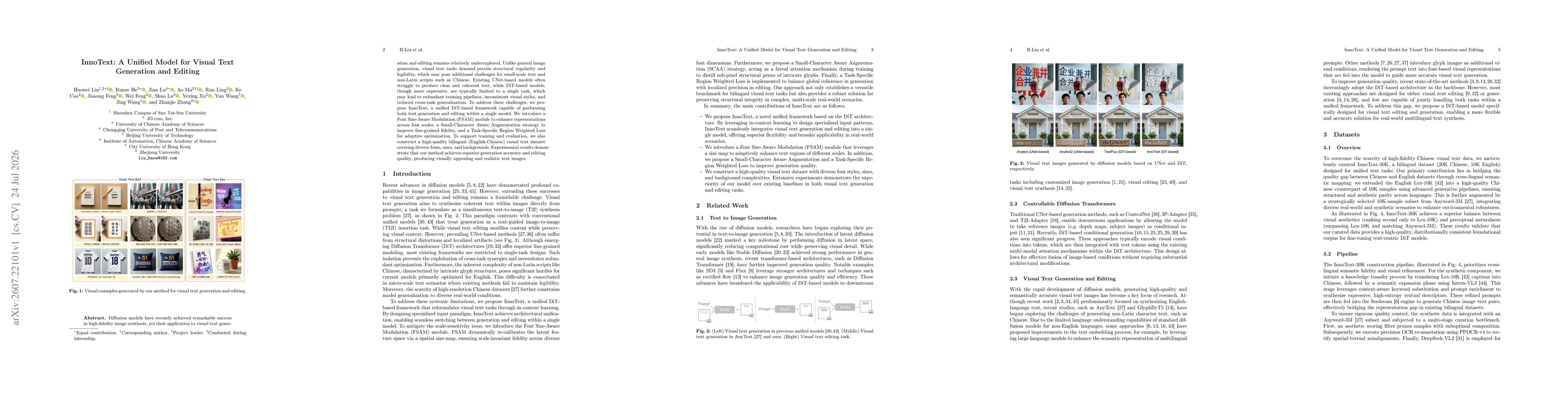 Thumbnail for InnoText: A Unified Model for Visual Text Generation and Editing