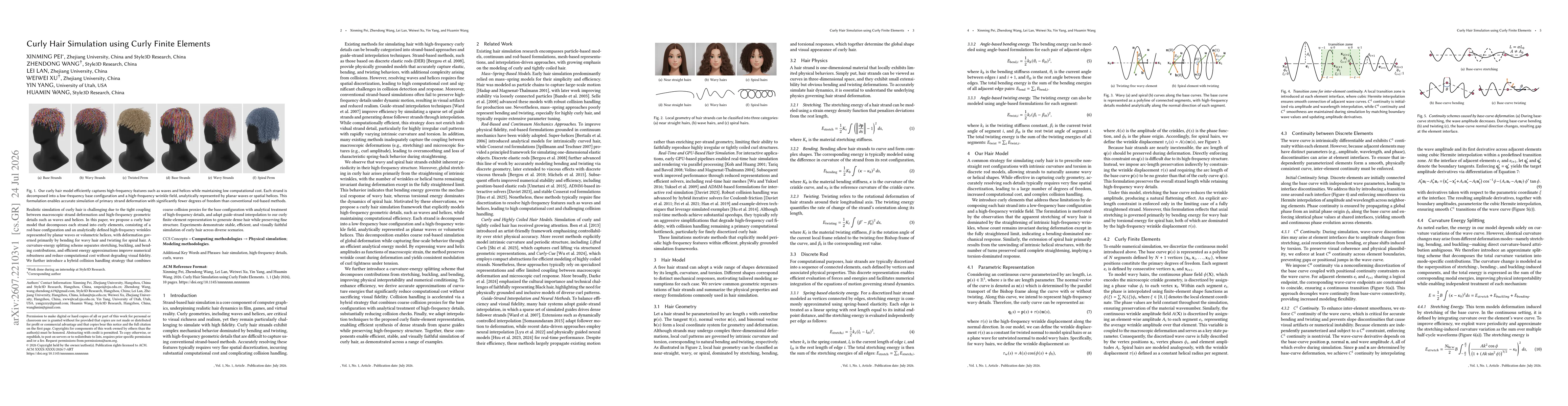 Thumbnail for Curly Hair Simulation using Curly Finite Elements