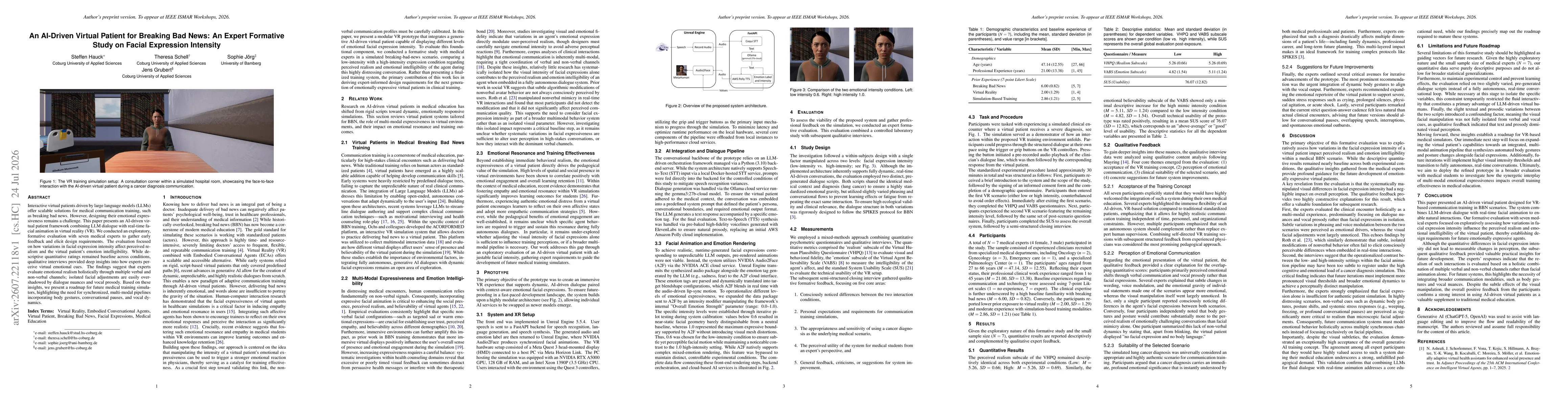 Thumbnail for An AI-Driven Virtual Patient for Breaking Bad News: An Expert Formative Study on Facial Expression Intensity