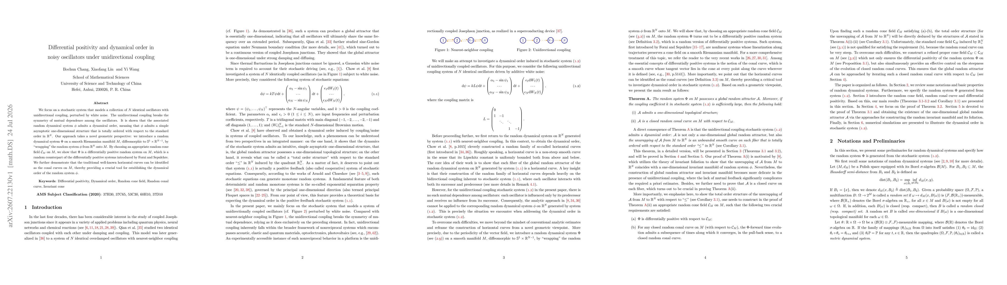 Thumbnail for Differential positivity and dynamical order in noisy oscillators under unidirectional coupling