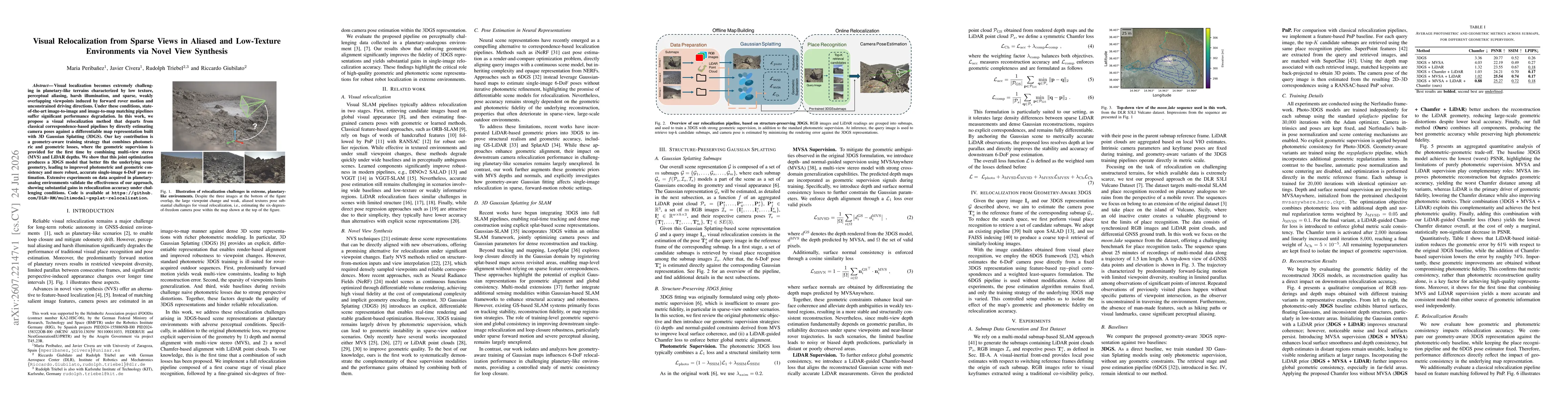 Thumbnail for Visual Relocalization from Sparse Views in Aliased and Low-Texture Environments via Novel View Synthesis