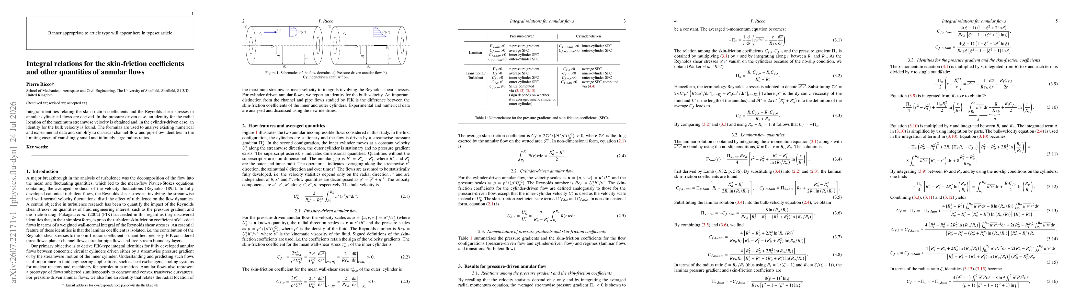 Thumbnail for Integral relations for the skin-friction coefficients and other quantities of annular flows
