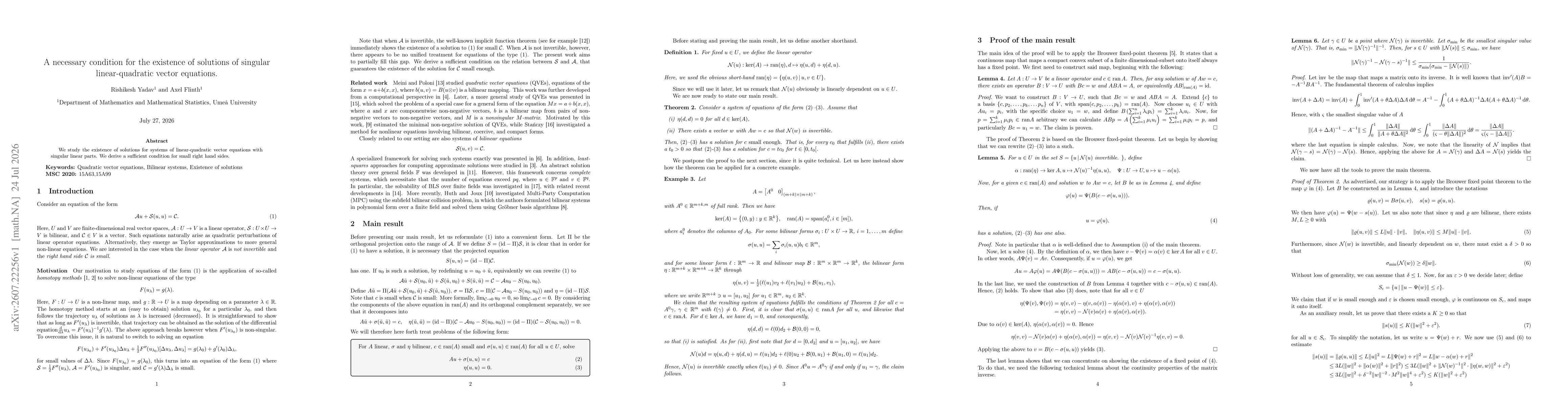 Thumbnail for A necessary condition for the existence of solutions of singular linear-quadratic vector equations