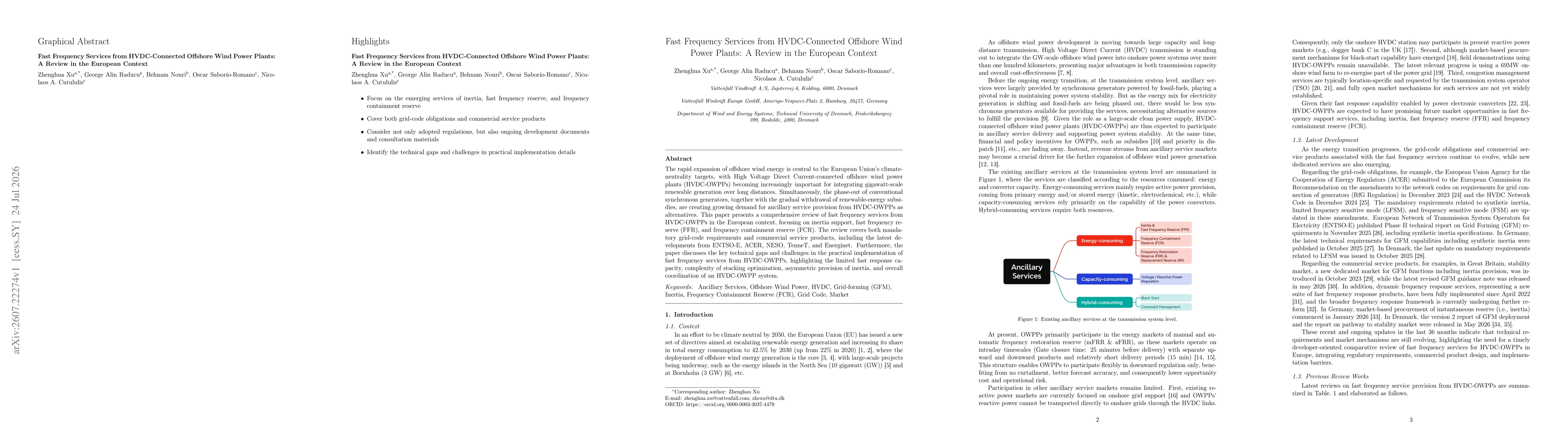 Thumbnail for Fast Frequency Services from HVDC-Connected Offshore Wind Power Plants: A Review in the European Context