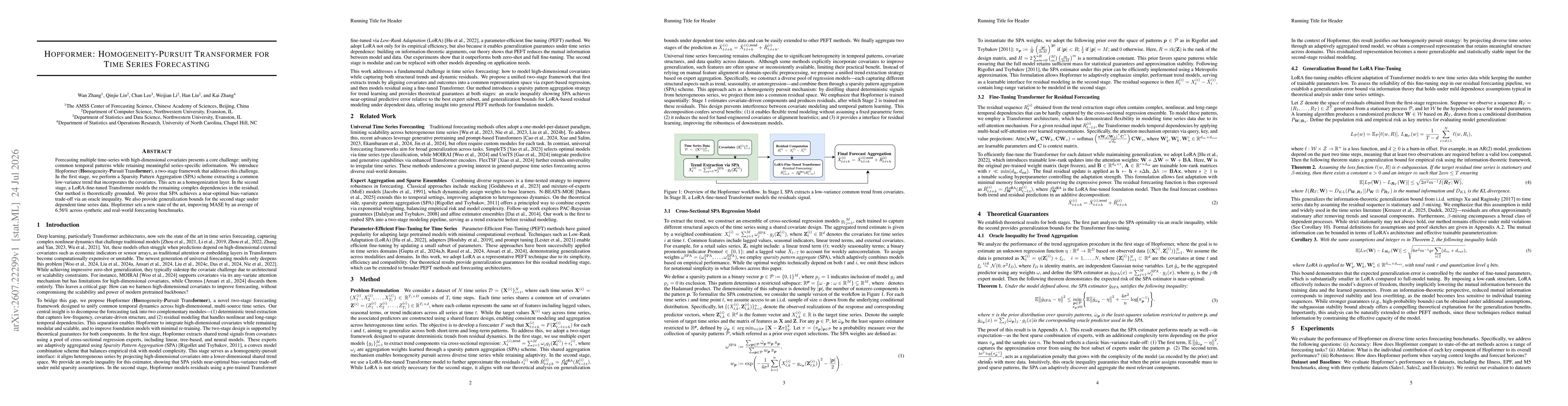 Thumbnail for Hopformer: Homogeneity-Pursuit Transformer for Time Series Forecasting