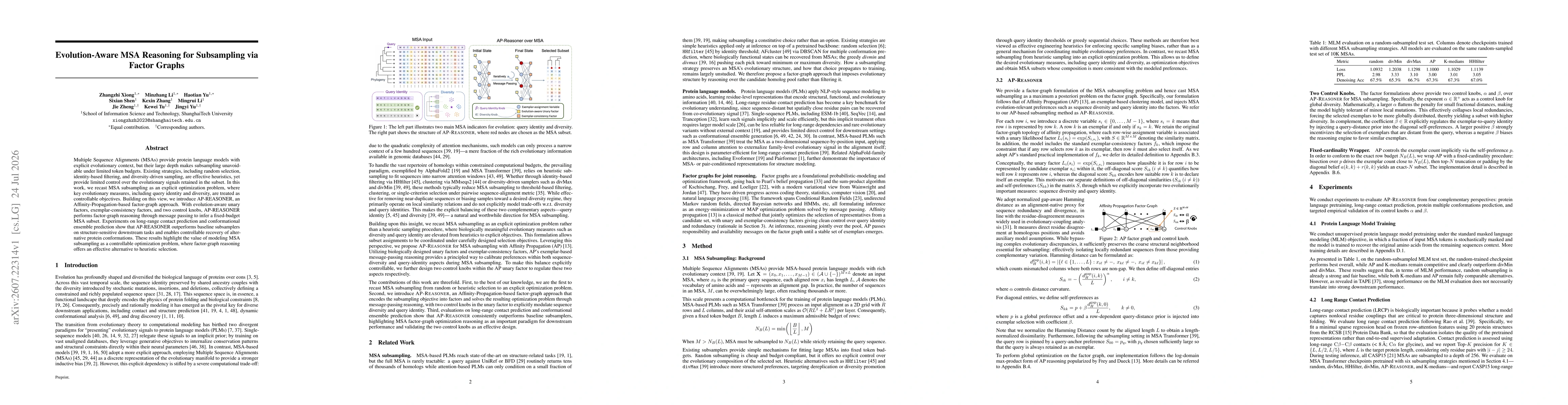 Thumbnail for Evolution-Aware MSA Reasoning for Subsampling via Factor Graphs