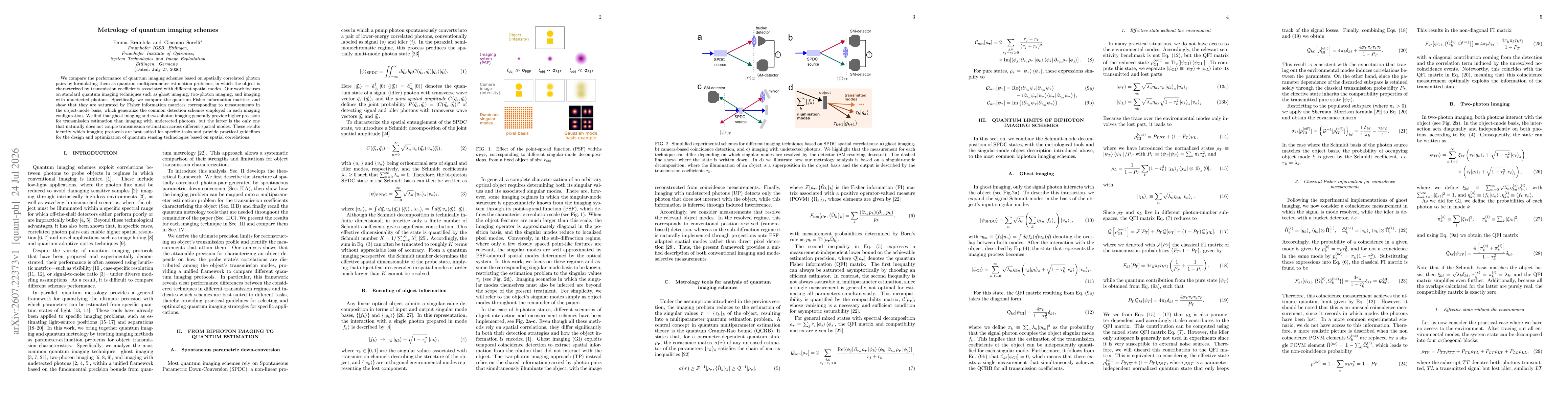 Thumbnail for Metrology of quantum imaging schemes