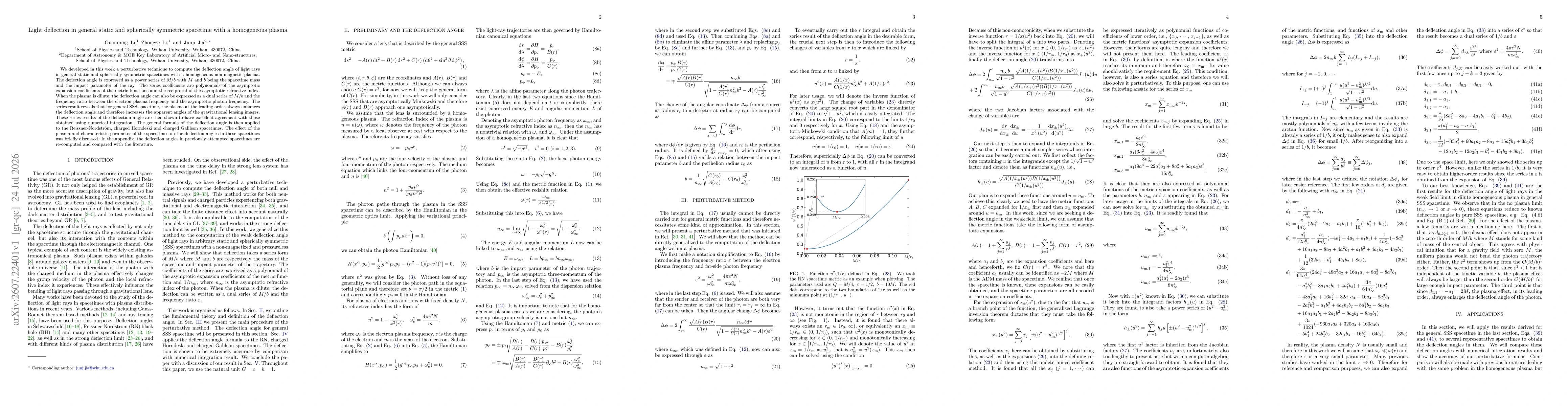 Thumbnail for Light deflection in general static and spherically symmetric spacetime with a homogeneous plasma