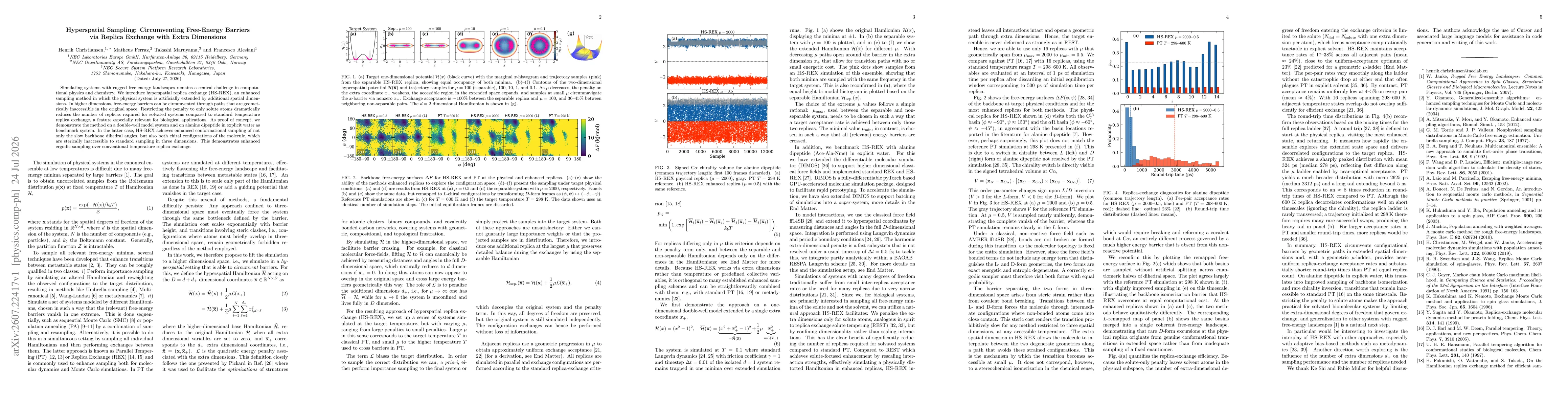 Thumbnail for Hyperspatial Sampling: Circumventing Free-Energy Barriers via Replica Exchange with Extra Dimensions