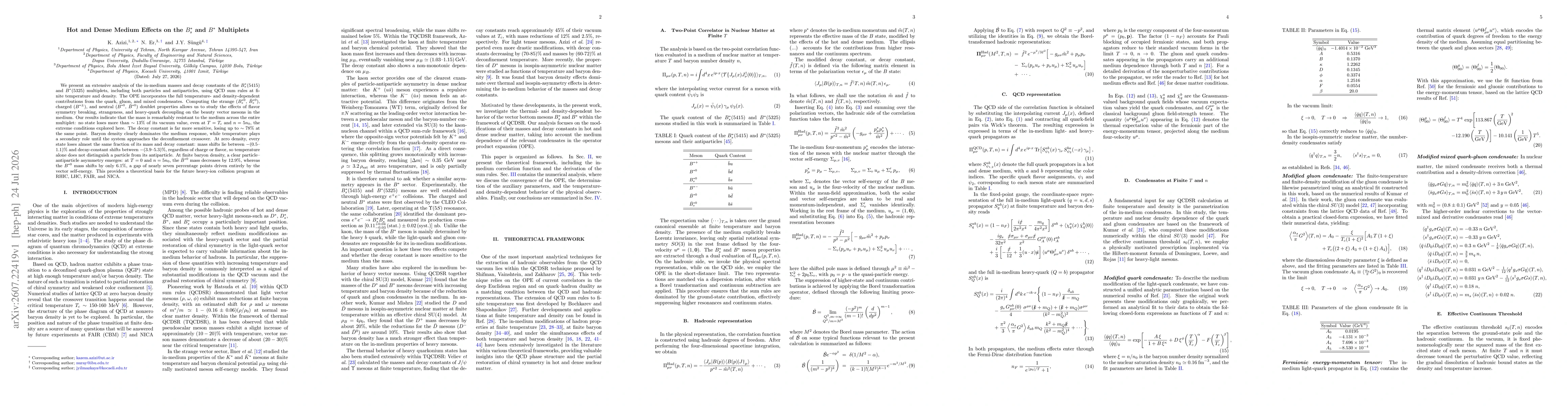 Thumbnail for Hot and Dense Medium Effects on the $B_s^*$ and $B^*$ Multiplets