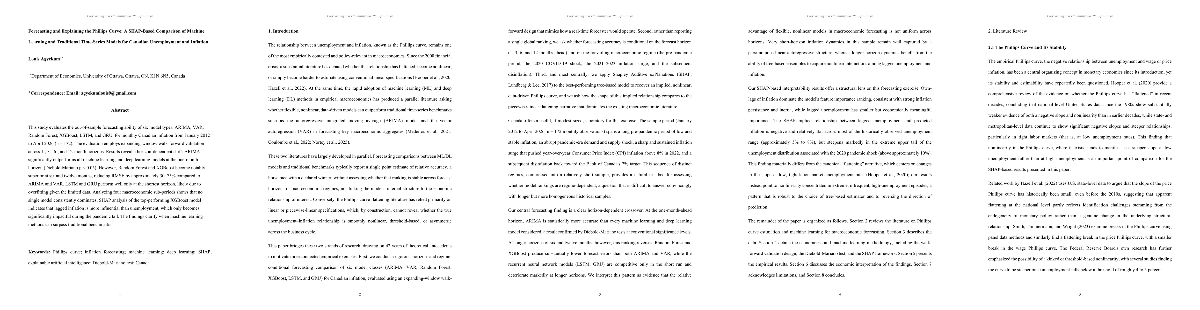 Thumbnail for Forecasting and Explaining the Phillips Curve: A SHAP-Based Comparison of Machine Learning and Traditional Time-Series Models for Canadian Unemployment and Inflation