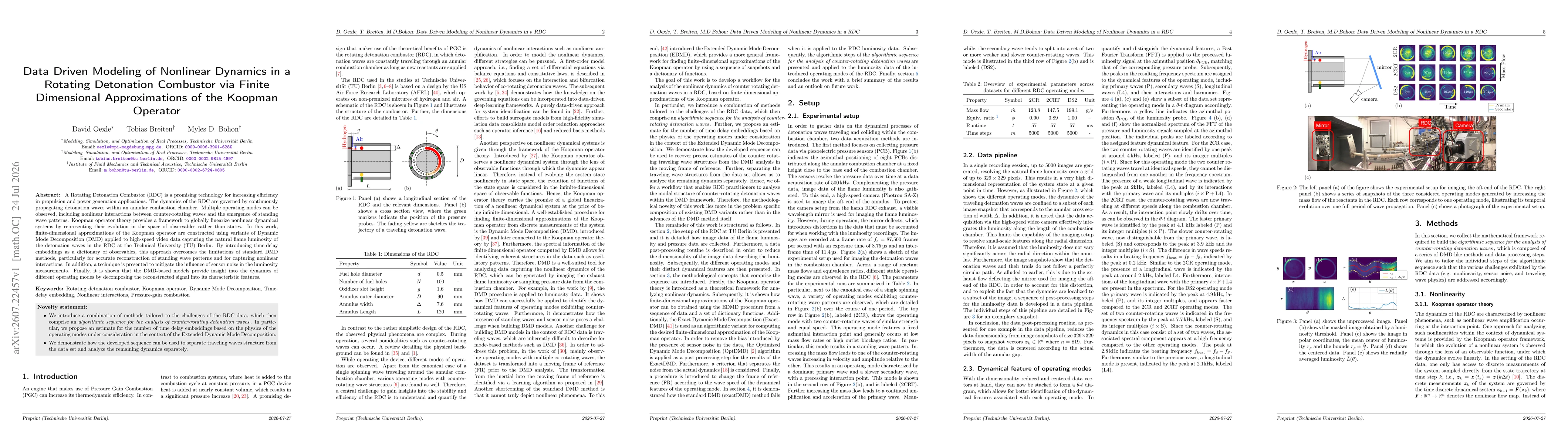 Thumbnail for Data Driven Modeling of Nonlinear Dynamics in a Rotating Detonation Combustor via Finite Dimensional Approximations of the Koopman Operator