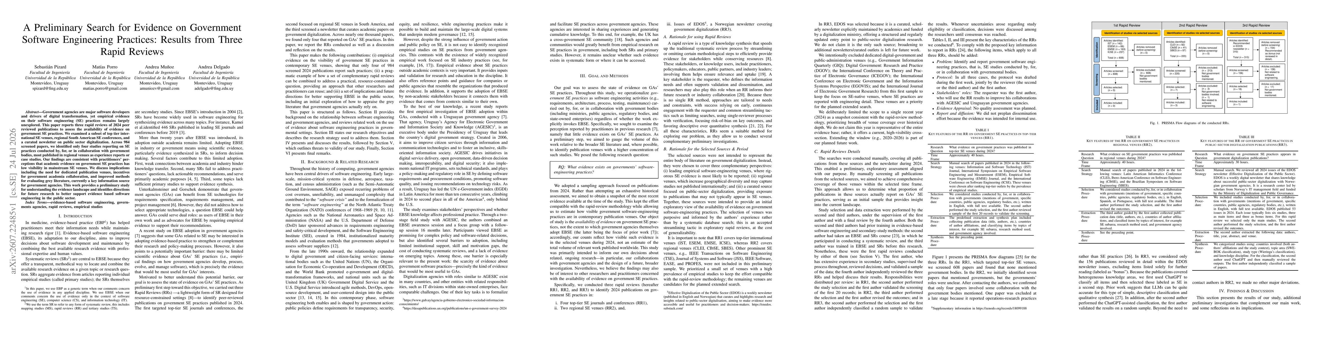 Thumbnail for A Preliminary Search for Evidence on Government Software Engineering Practices: Results from Three Rapid Reviews