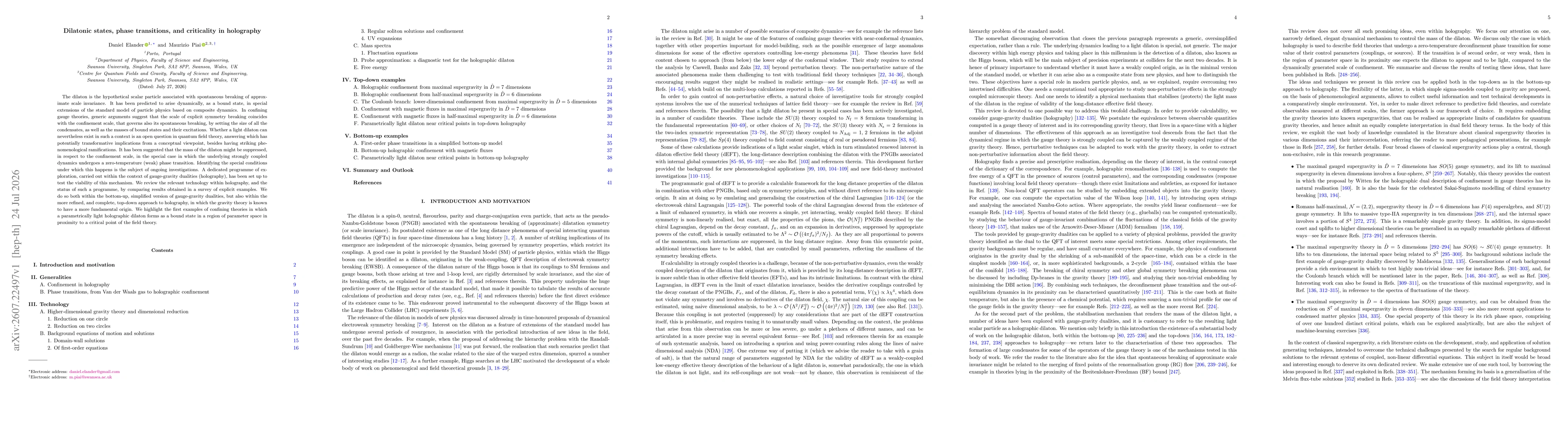 Thumbnail for Dilatonic states, phase transitions, and criticality in holography