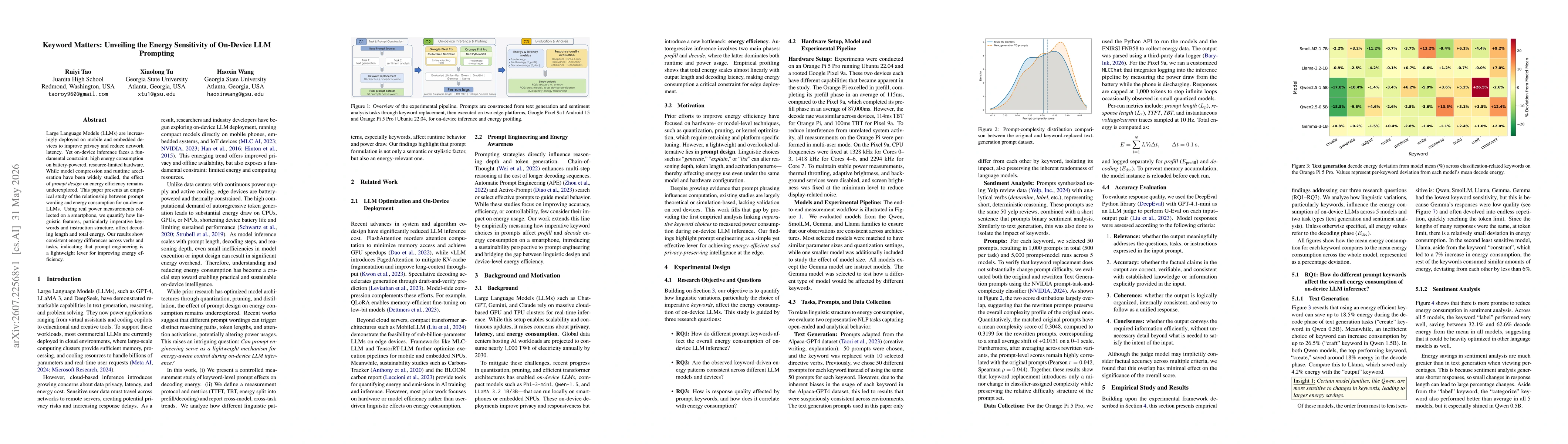 Thumbnail for Keyword Matters: Unveiling the Energy Sensitivity of On-Device LLM Prompting