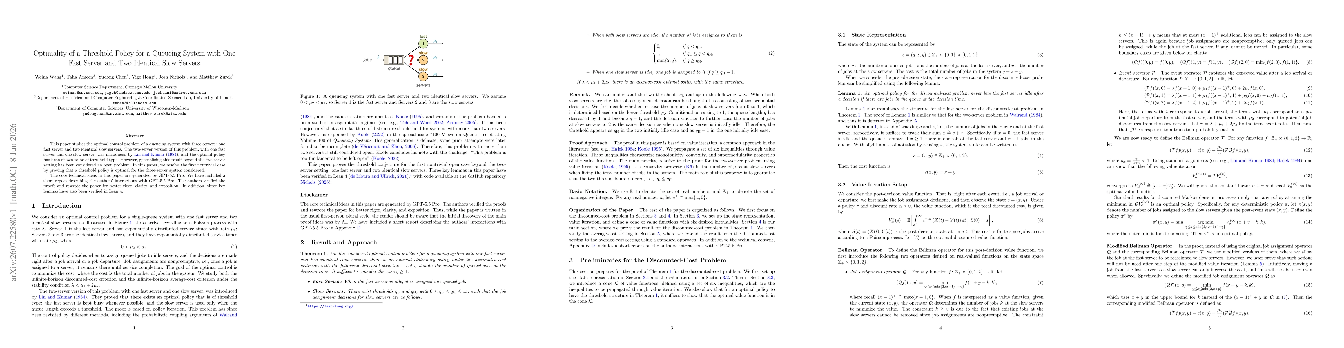 Thumbnail for Optimality of a Threshold Policy for a Queueing System with One Fast Server and Two Identical Slow Servers