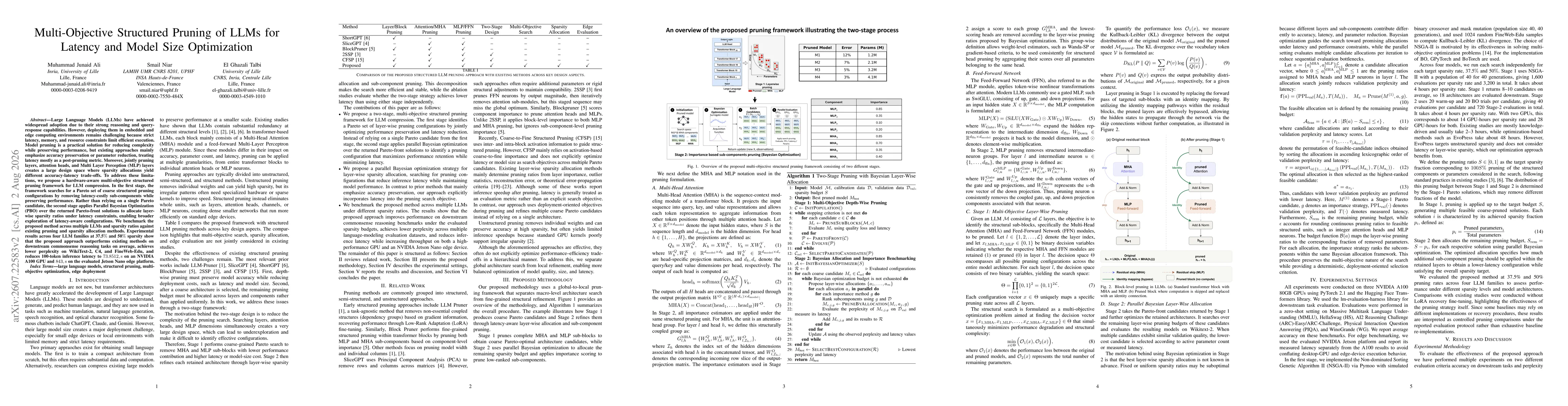 Thumbnail for Multi-Objective Structured Pruning of LLMs for Latency and Model Size Optimization