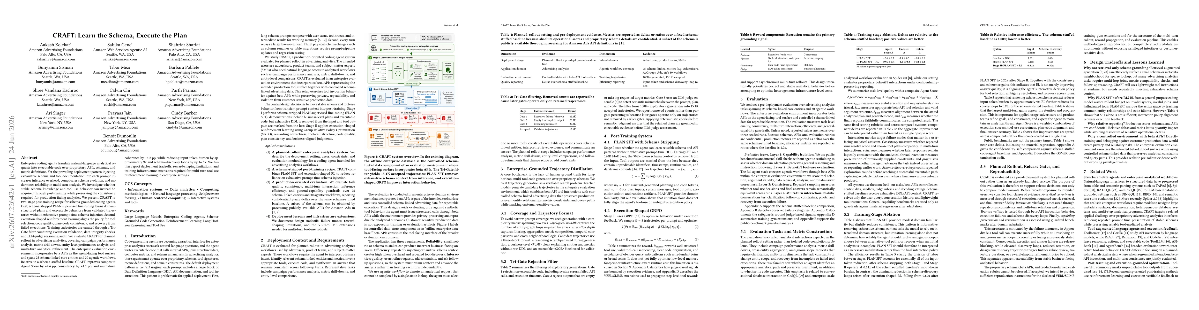 Thumbnail for CRAFT: Learn the Schema, Execute the Plan