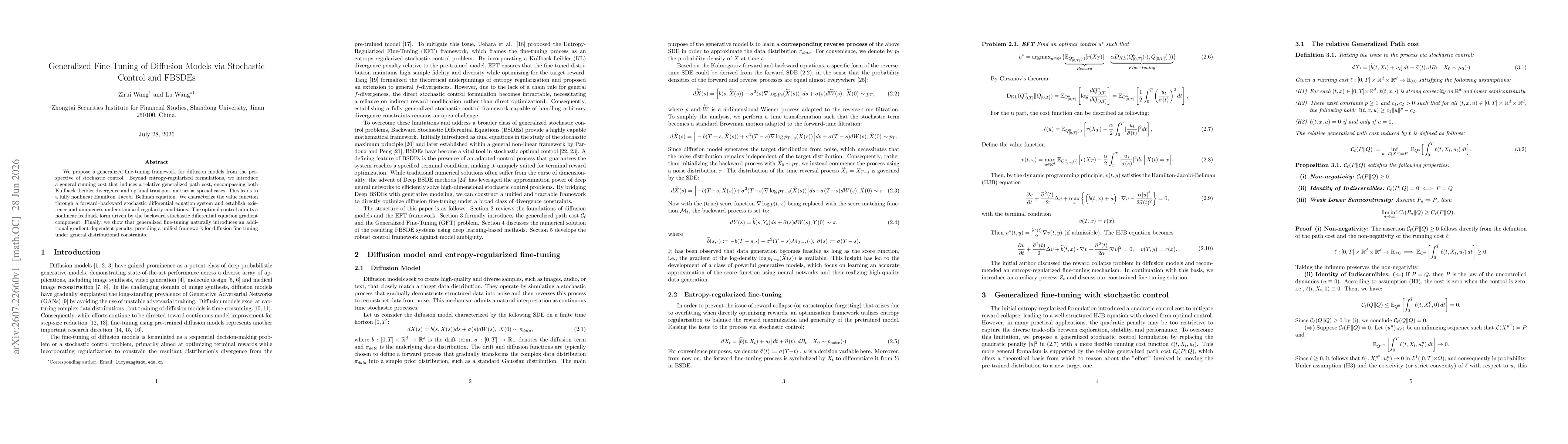 Thumbnail for Generalized Fine-Tuning of Diffusion Models via Stochastic Control and FBSDEs