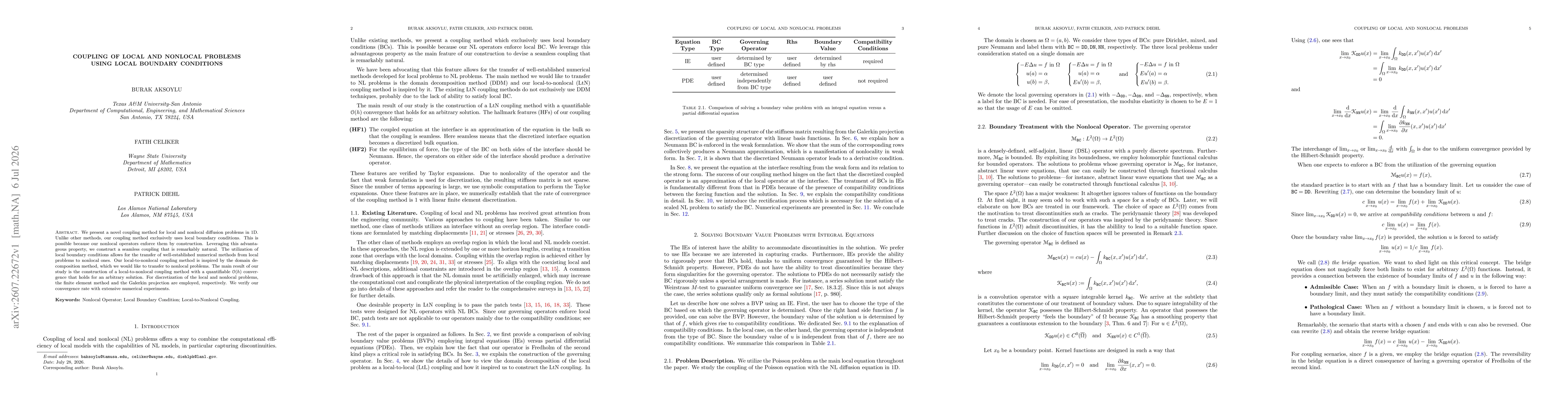 Thumbnail for Coupling of Local and Nonlocal Problems Using Local Boundary Conditions