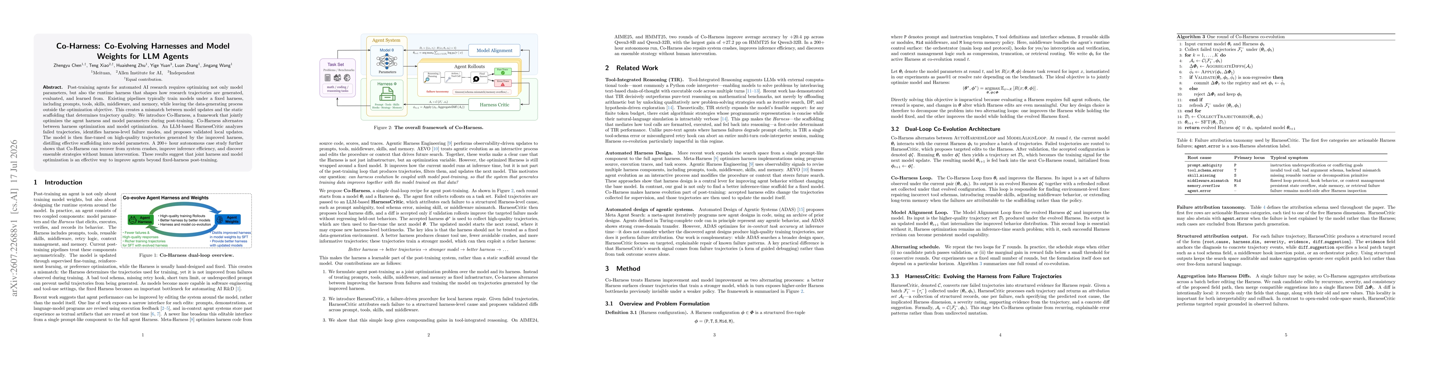 Thumbnail for Co-Harness: Co-Evolving Harnesses and Model Weights for LLM Agents