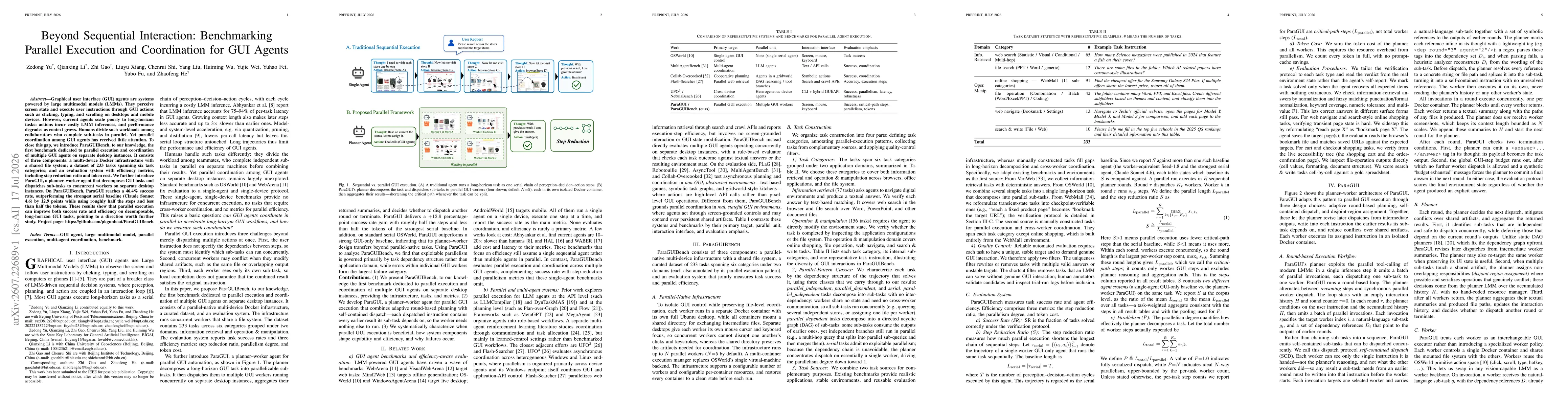 Thumbnail for Beyond Sequential Interaction: Benchmarking Parallel Execution and Coordination for GUI Agents
