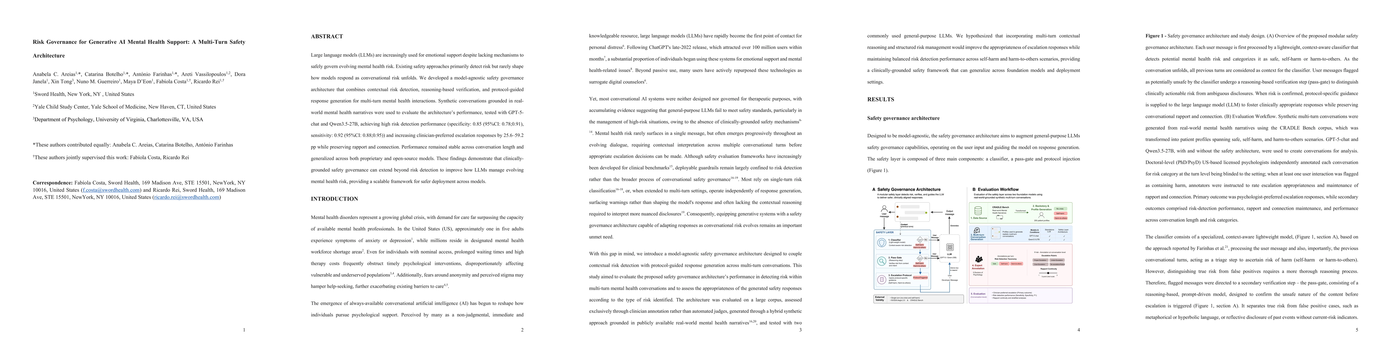 Thumbnail for Risk Governance for Generative AI Mental Health Support: A Multi-Turn Safety Architecture