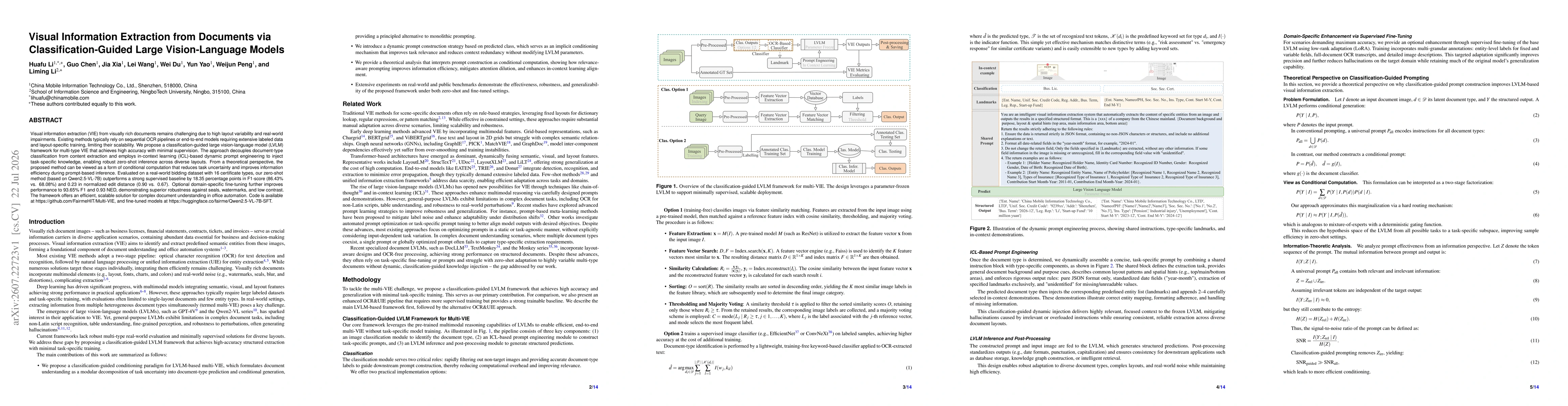 Thumbnail for Visual Information Extraction from Documents via Classification-Guided Large Vision-Language Models