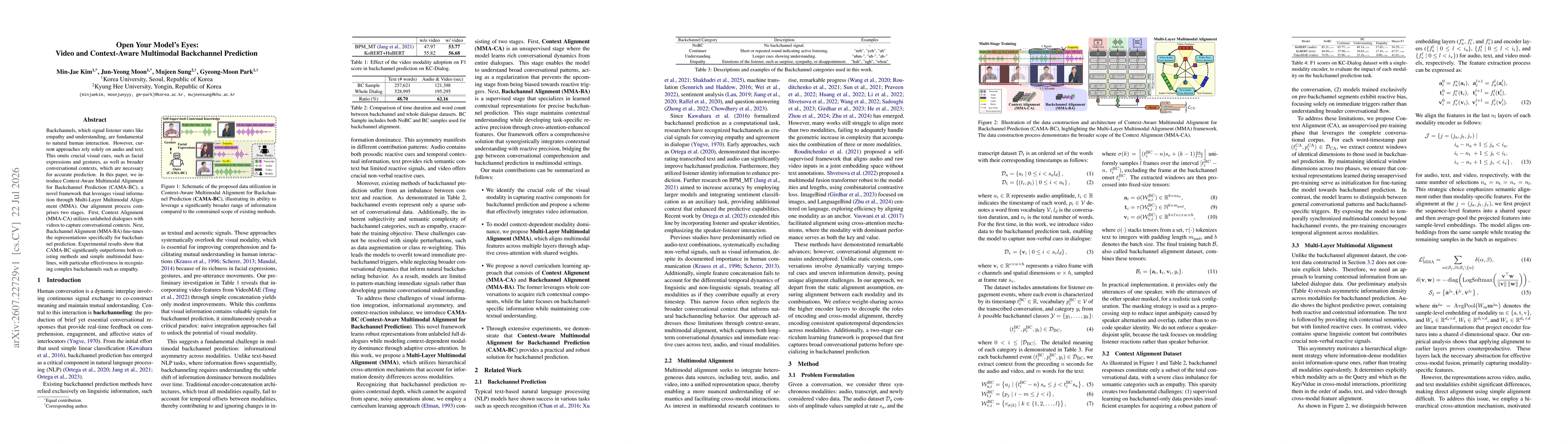 Thumbnail for Open Your Model's Eyes: Video and Context-Aware Multimodal Backchannel Prediction