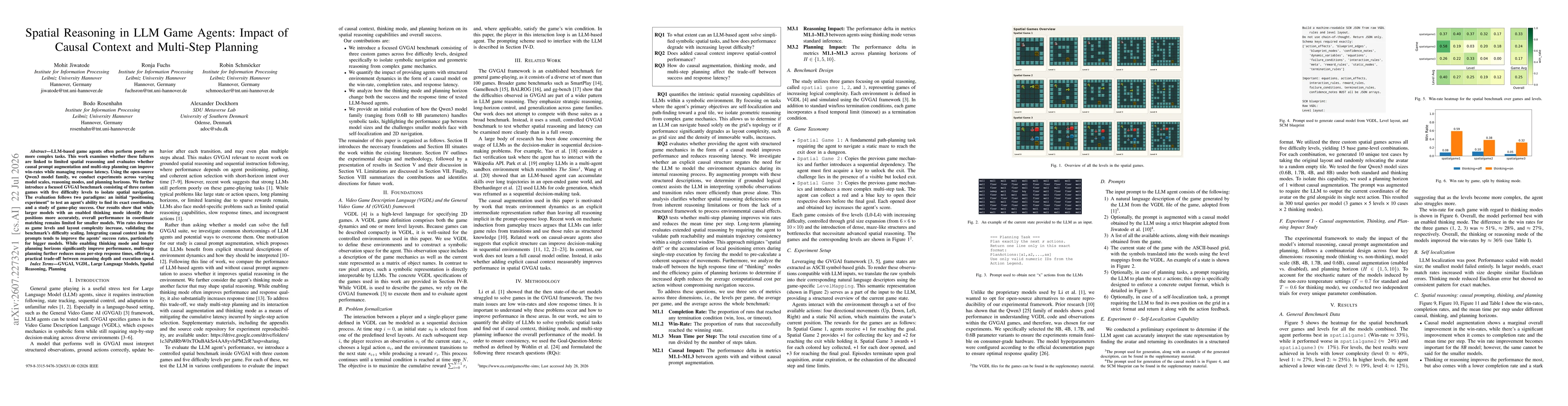 Thumbnail for Spatial Reasoning in LLM Game Agents: Impact of Causal Context and Multi-Step Planning