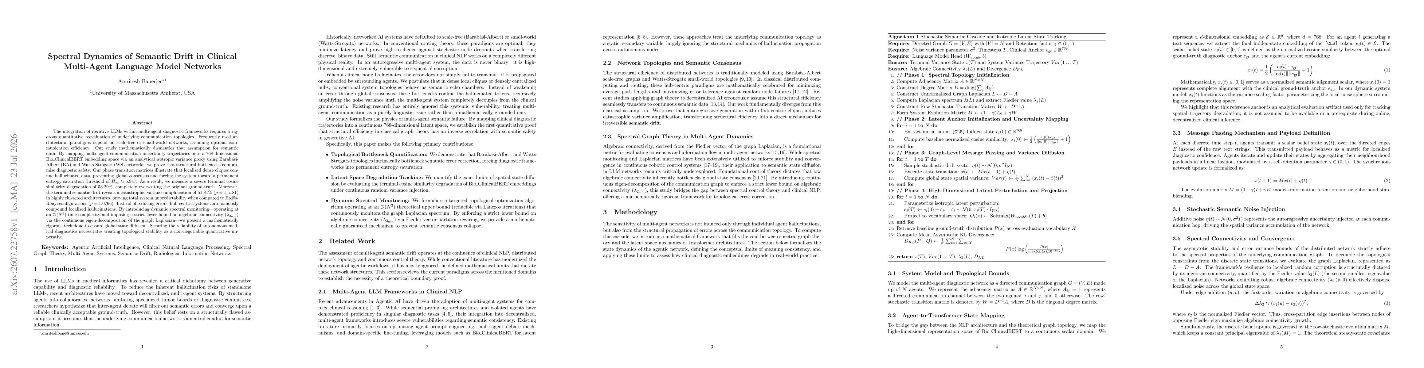 Thumbnail for Spectral Dynamics of Semantic Drift in Clinical Multi-Agent Language Model Networks