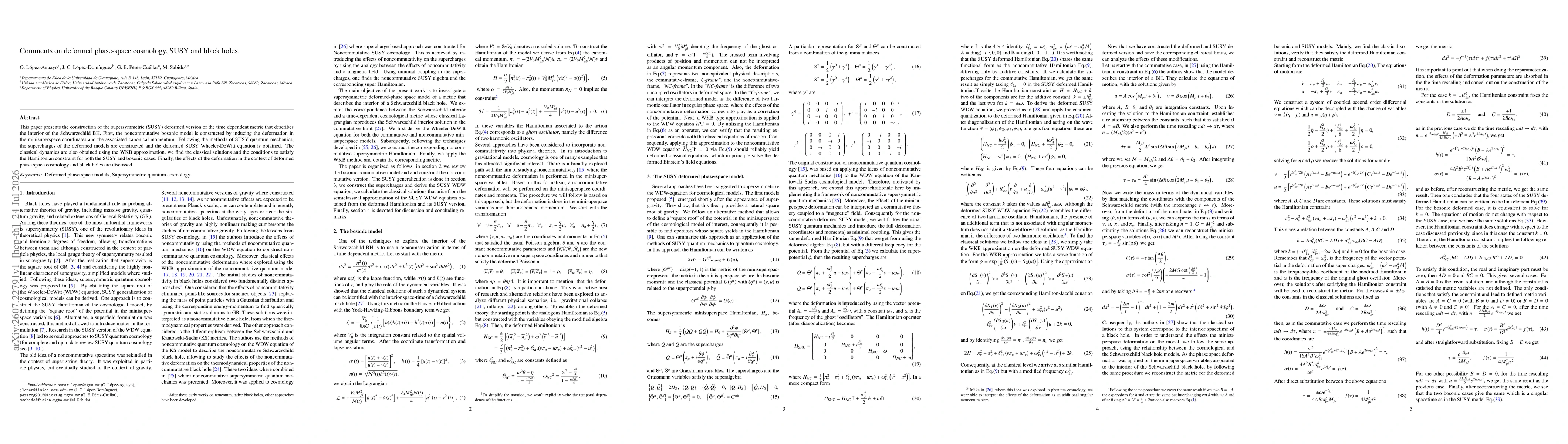 Thumbnail for Comments on deformed phase-space cosmology, SUSY and black holes