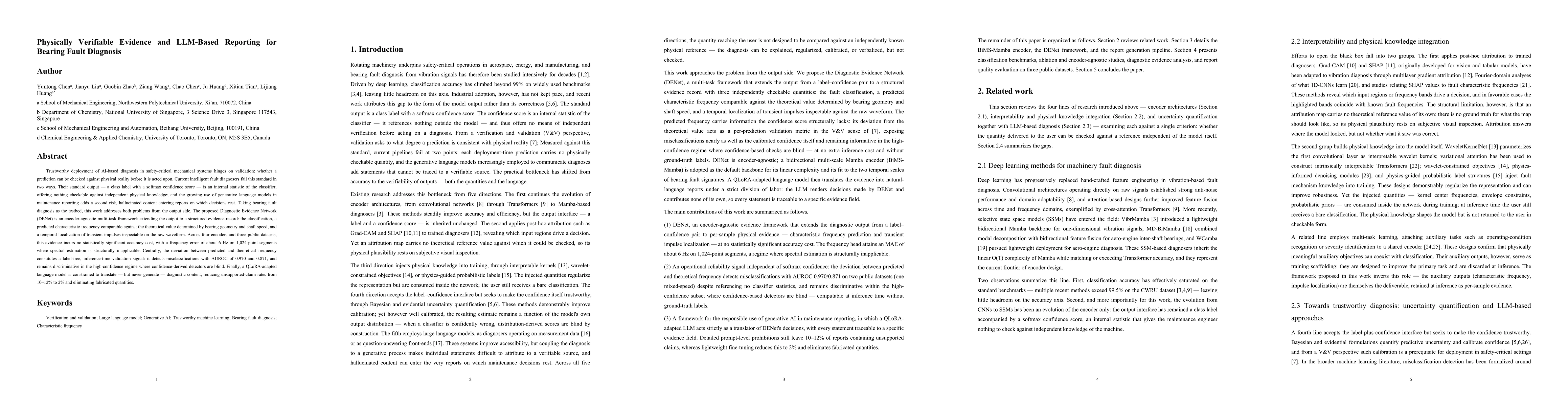 Thumbnail for Physically Verifiable Evidence and LLM-Based Reporting for Bearing Fault Diagnosis