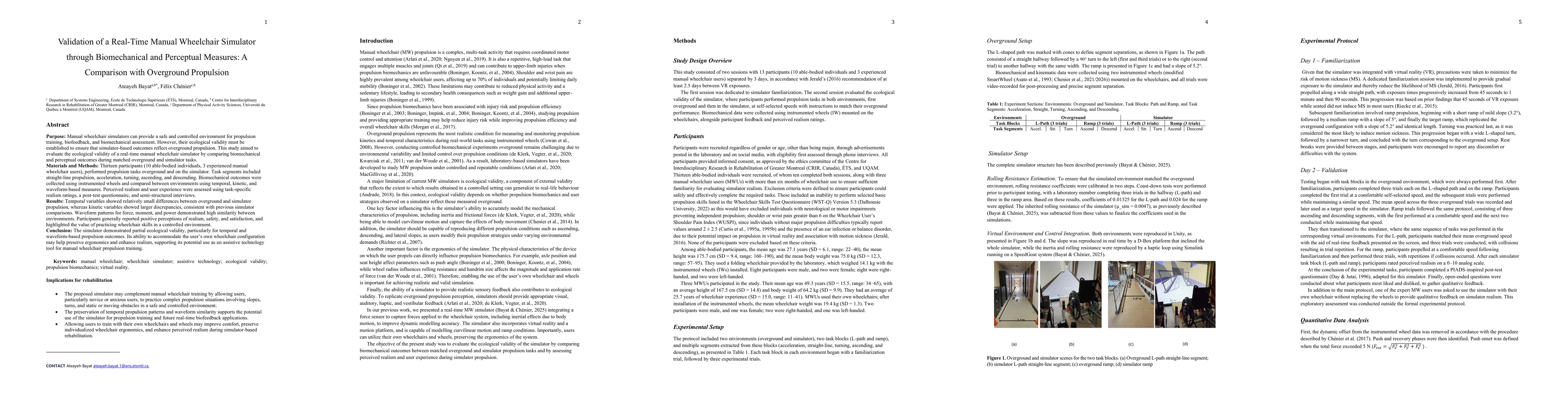 Thumbnail for Validation of a Real-Time Manual Wheelchair Simulator through Biomechanical and Perceptual Measures: A Comparison with Overground Propulsion