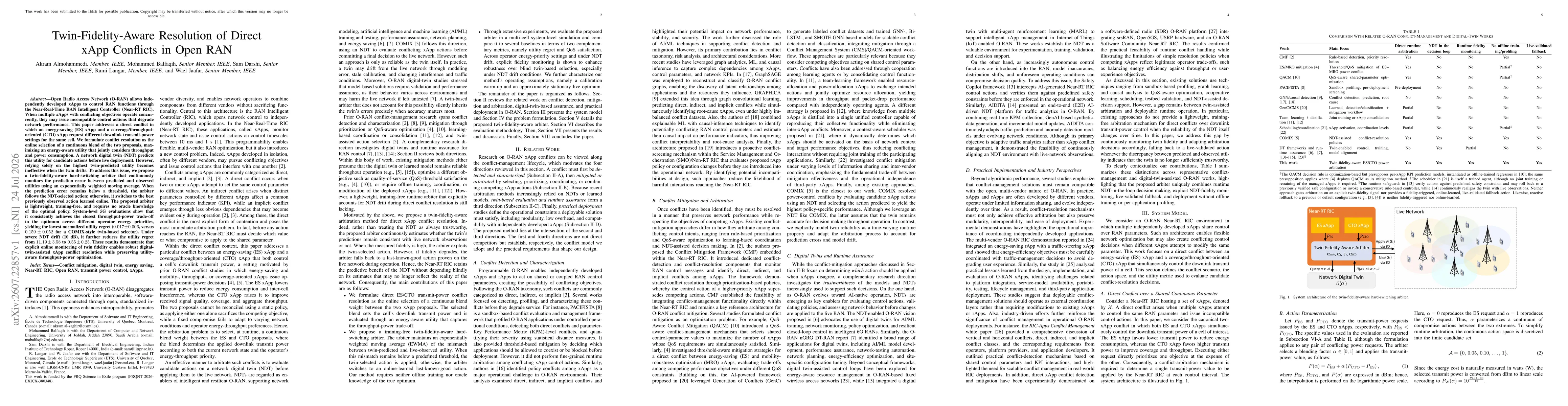 Thumbnail for Twin-Fidelity-Aware Resolution of Direct xApp Conflicts in Open RAN